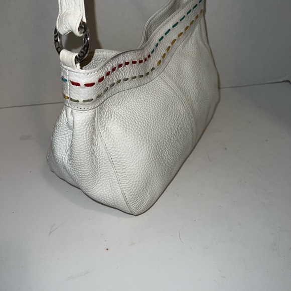 Brighton Pebbled Leather Shoulder Handbag Magnetic Closure Medium Woven Design - Picture 10 of 10